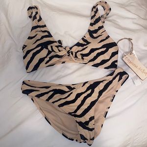 Tan Zebra Bikini